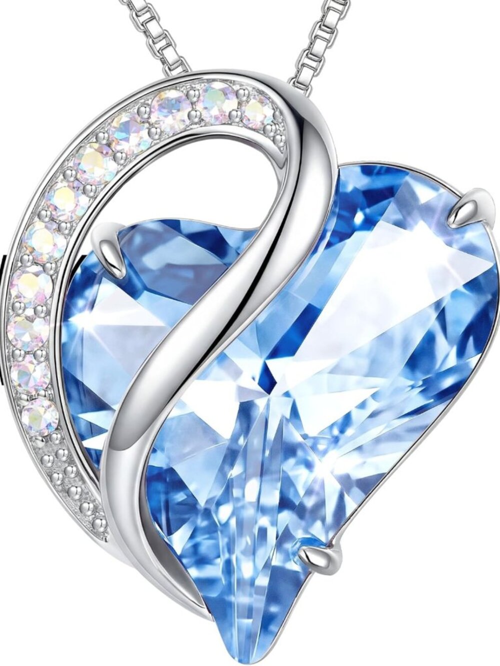 Elegant Crystal Heart Pendant Necklace for Women - Adjustable 18" Chain, Sparkle